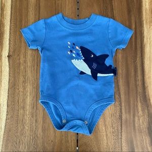 Short sleeve shark boys onesie
